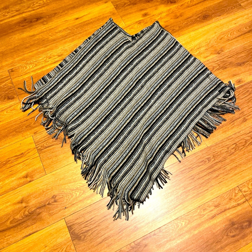 Saks Fifth Avenue Striped Pullover Poncho
